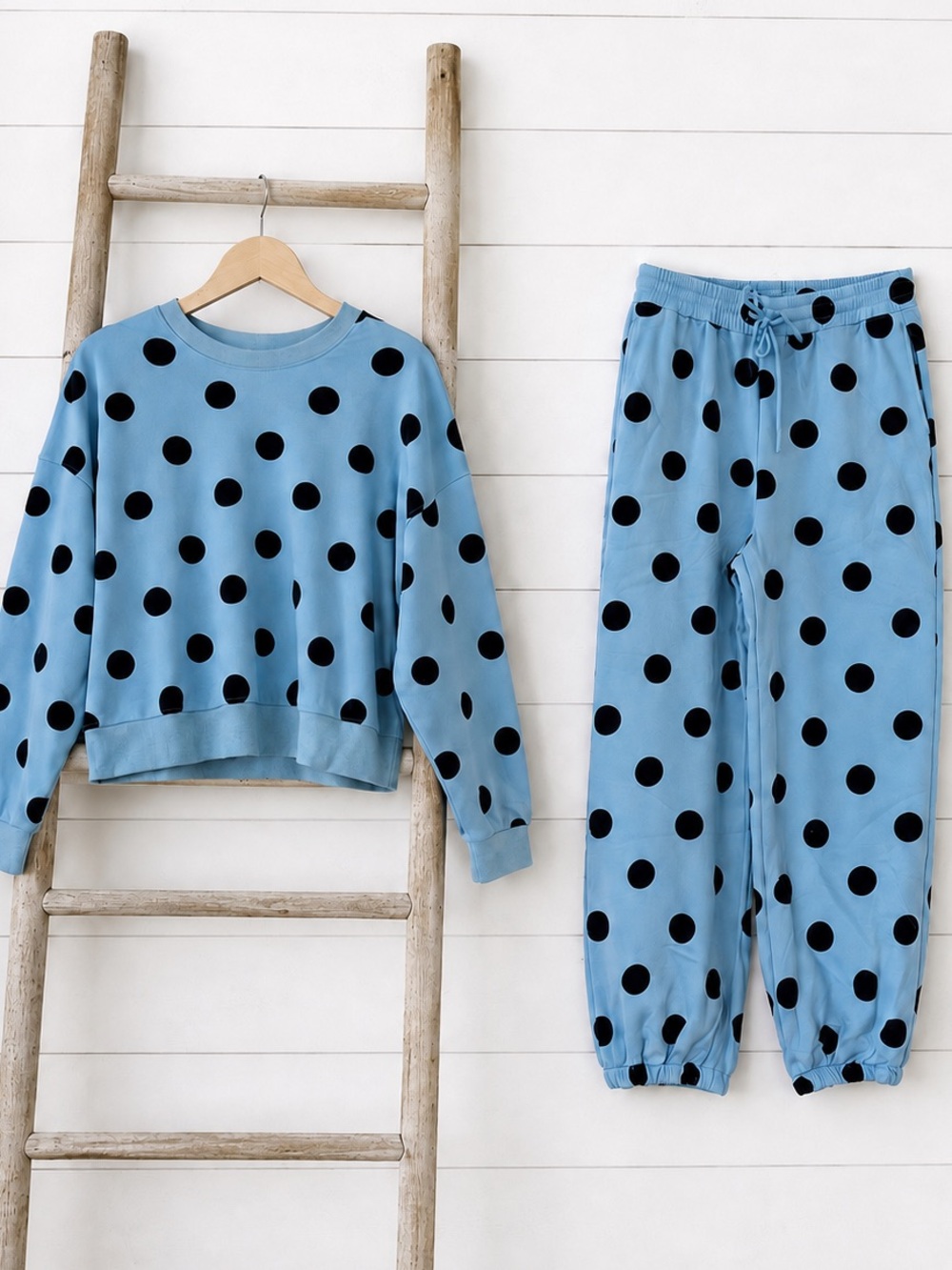 NEW ARRIVAL: “The Blue Belle SET: Polka Dot Light Blue Jogger Set